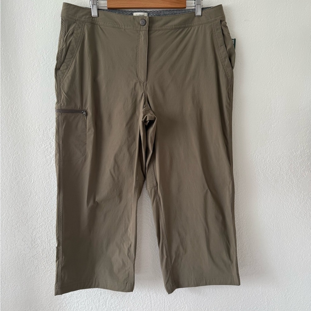 L.L. Bean‎ Taupe New Women’s Crop Cargo Pants Size 16 UPF 50+
